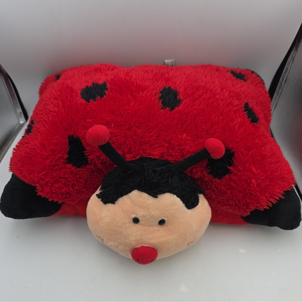 RARE Pillow Pet Ms Ladybug '09 Red Black Soft Stuffed Plush Original 18" Retired